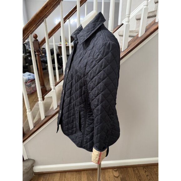 Women Burberry Brit Quilted Jacket Copford Navy Size Large - Picture 3 of 8